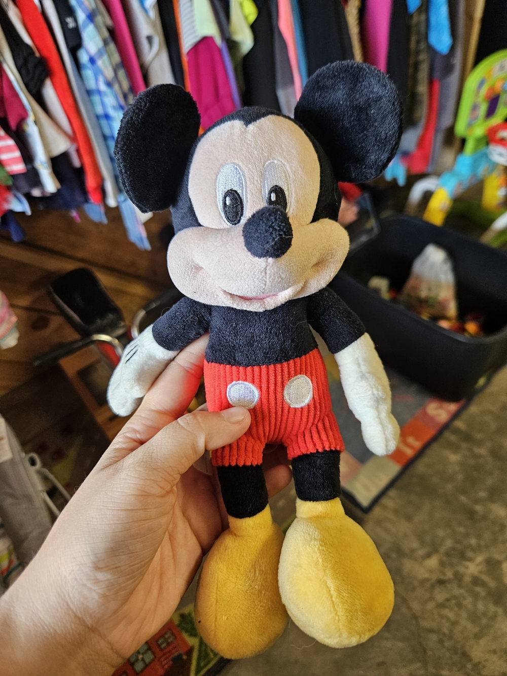 Small Disney Mickey Mouse Plush - Black, Red, Yellow, White Guc